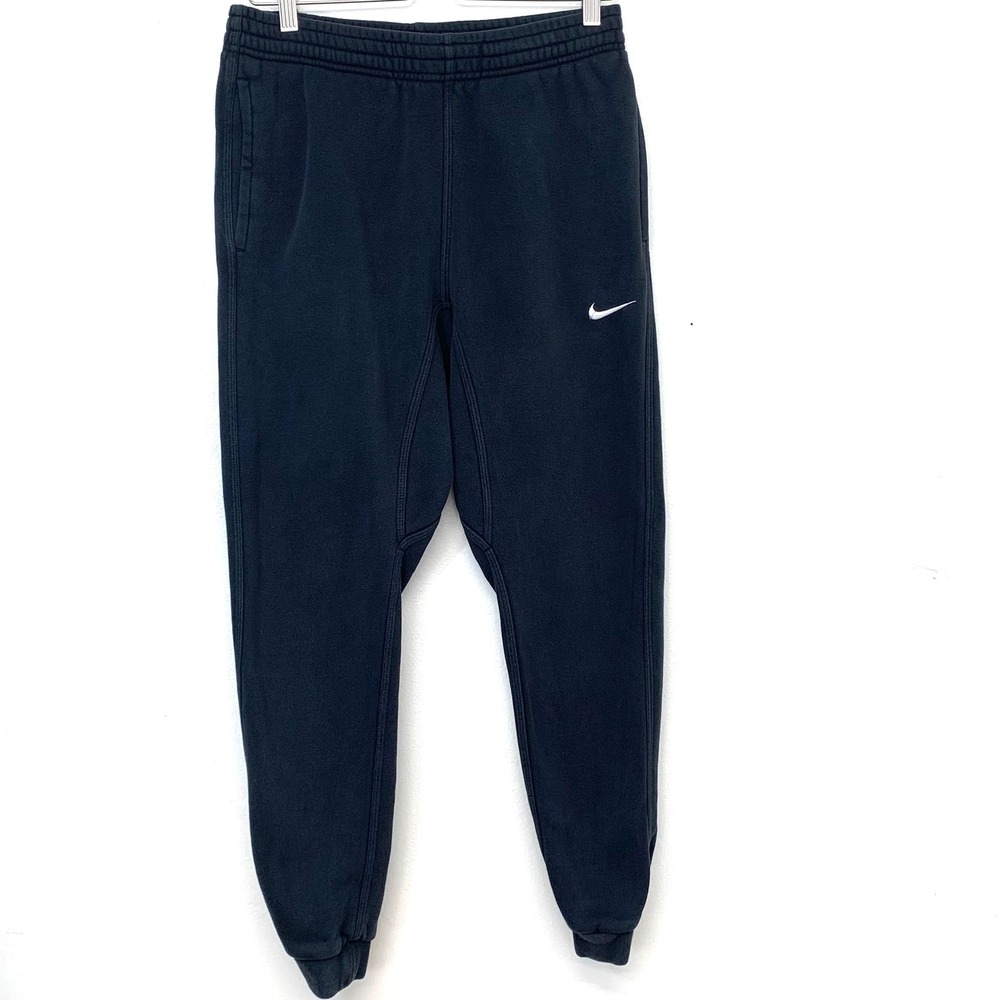 Nike Club Fleece Joggers Sweatpants Men Medium Black Drawstring Lounge Casuak